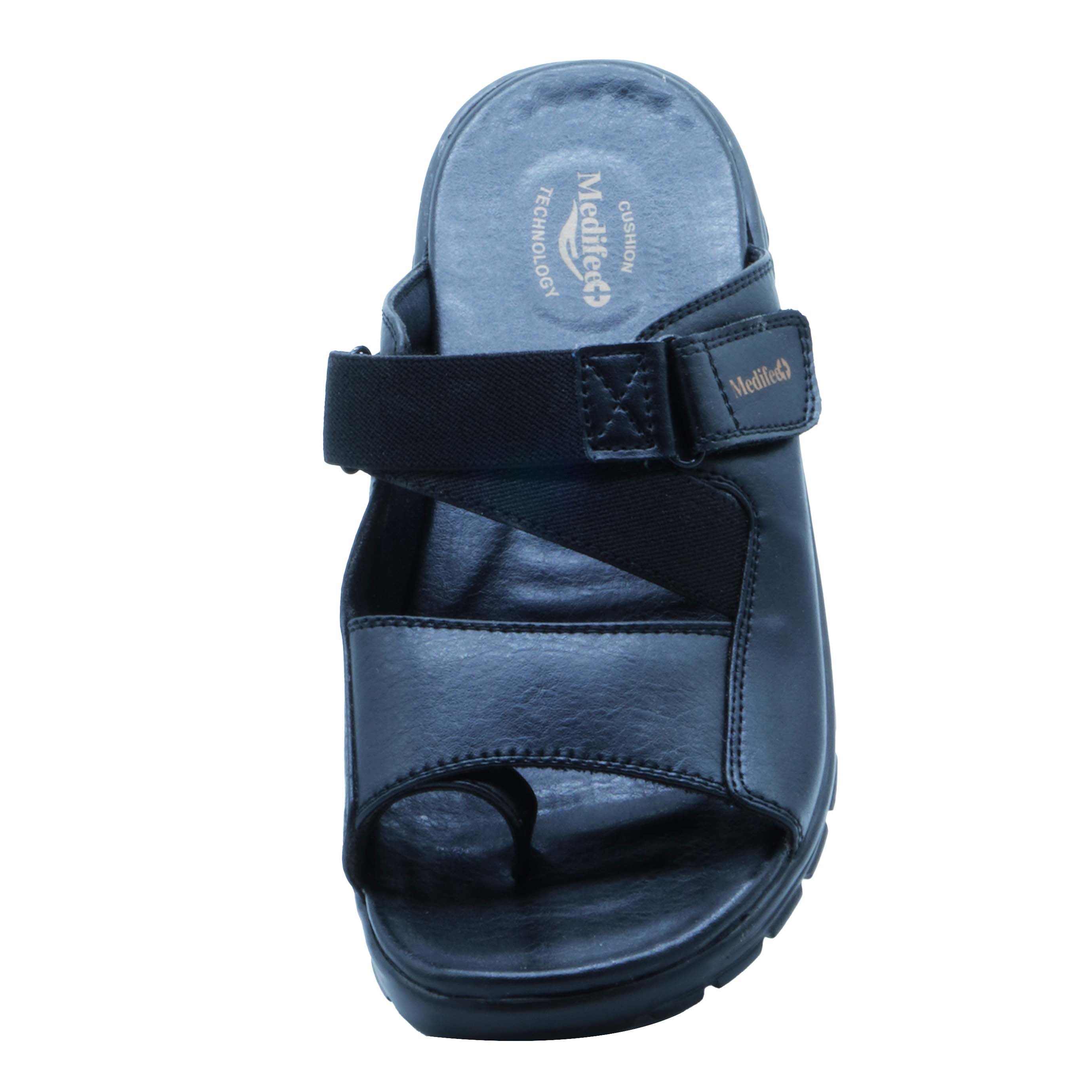 Medifeet Mens Casual Ortho and Diabetic Slipper with Elastic Arch supp ...